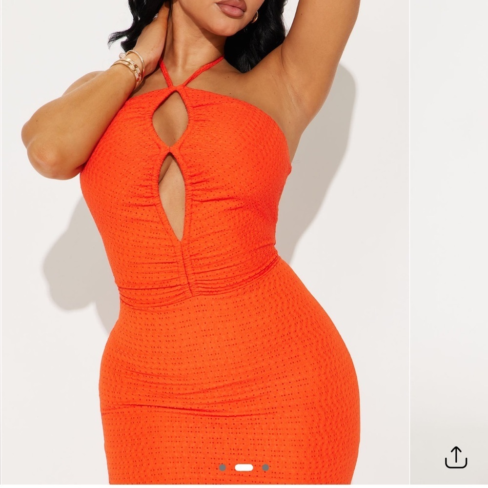 Halter Orange Dress - Picture 2 of 4